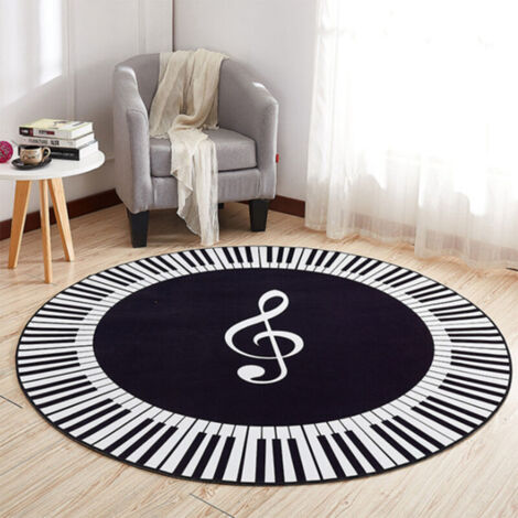 Tapis de bain Le salon de la chambre avec des notes circulaires [80x80 cm] (1/5)