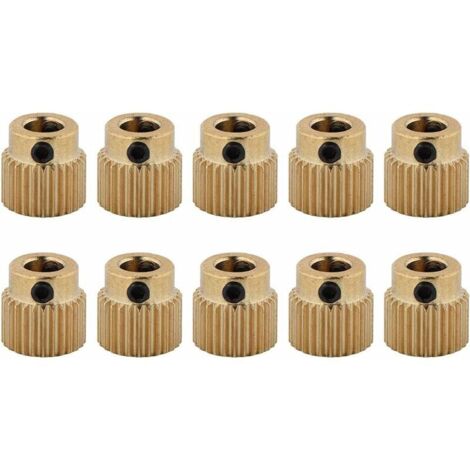 Roue d'extrudeuse en laiton 26/40 dents 10 pièces de roue d'extrudeuse en laiton pour CR-10.CR-10S, Ender 3, Ender 3 Pro, extrudeuse MK7 MK8 (26 dents) - RWCommerce, industrie et science ›Impression e (1/5)