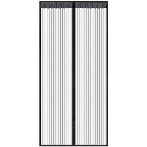 Rideau de porte magnétique noir en 120x210 CM pour portes fenêtres Anti Moustiques Mouches - RWMoustiquaire de fenêtre (1/5)