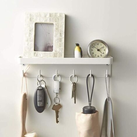 Étagère murale, Home Smart Porte-clés magnétique avec plateau Blanc - RWÉtagère murale (1/5)