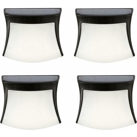 Lampe Solaire Extérieure, Lampe Solaire Murale 3 LED Étanche Éclairage de Sécurité Sans Fil Lampe Solaire de Jardin pour Patio, Cour, Maison, Allée, Escaliers (Pack de 4) - RW (1/5)