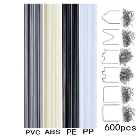 Ce kit de soudure plastique contient 40 baguettes de soudure et 600 clous de soudure, adaptés aux réparations de pare-chocs.