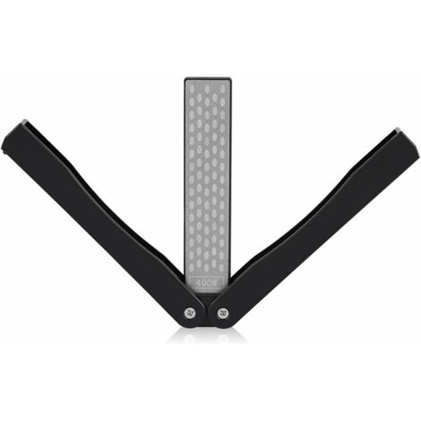 400/600 Aiguiseur Couteau Grit,Pliant Double-Face Diamant Pierre à Aiguiser Outil pour Camping en Plein Air Jardin Cuisine(Noir) (1/5)