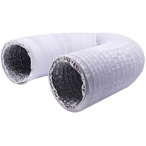 Tuyau d'échappement flexible en aluminium PVC de 150 mm de longueur 6 m - Tuyau d'aération pour extracteurs, climatiseurs, sèche-linge (ø150 mm 6 m, blanc) (1/4)