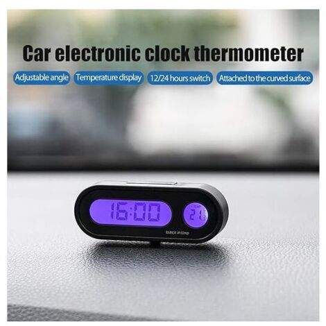 Mini Horloge Analogique Fluorescente Pour Tableau De Bord Voiture - Design Élégant Et Lumineux, Fixation Facile Sans Trace