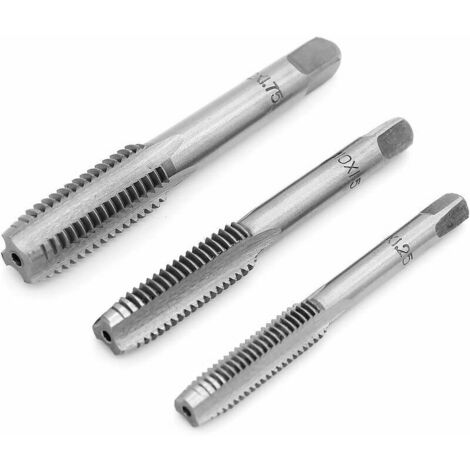 ATOPLEE 7pcs Tarauds à Fileter Main Gauche Métrique M3-M12 HSS - Kit Complet