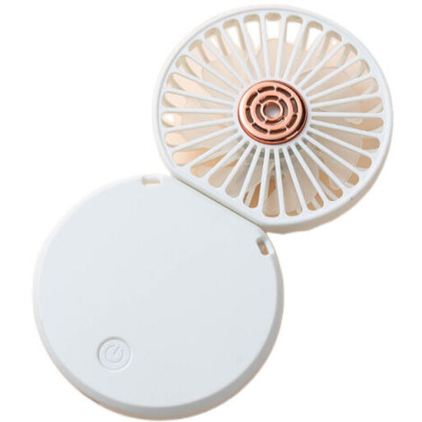 Mini ventilateur portable rechargeable par USB, petit ventilateur de table pliable à 3 vitesses, silencieux et puissant pour la maison, le bureau, l'extérieur, les voyages (blanc) (1/5)