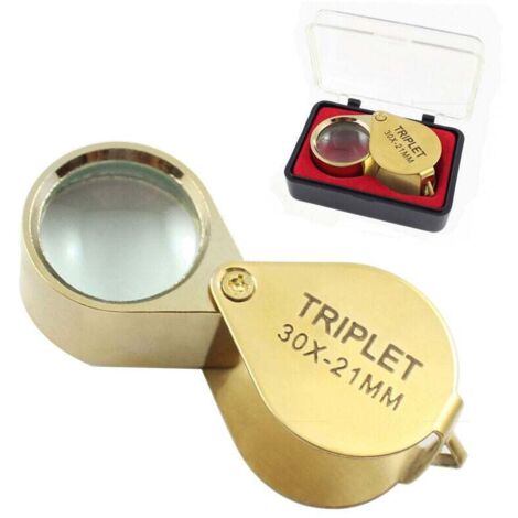 Bijoutier Eye Loupe Verre loupe 30x Loupe avec Boîtier 30x Loupe de Poche Pliable en Verre Loupe Botaniste Loupe Bijoutier 30X Loupe de Poche pour Bijoutier Horloger Lecture de Journal (1/4)