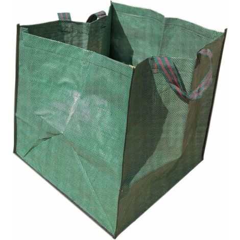 Sacs poubelle de jardinage avec poignées, 2 sacs à déchets robustes pour ramasser les feuilles - Réutilisables - Pour jardin, parc, pelouse - Vert (1/5)