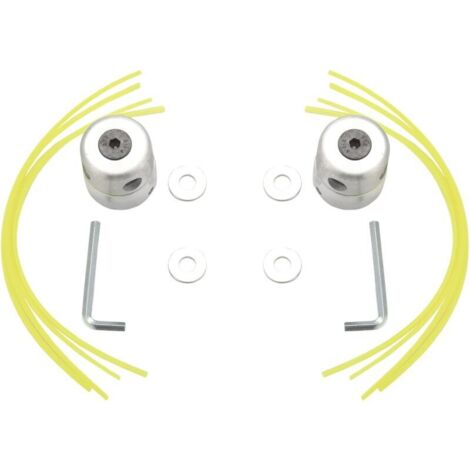 Lot de 2 têtes de débroussailleuse en aluminium et nylon pour débroussailleuse à essence et herbe (1/5)