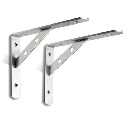 Supports D’Étagère Flottant, Equerre Etagere Murale Triangulaires De 90 Degrés En Acier Inoxydable, Pour Étagère Bois Suspendue Armoire Montage Mural,Soudage, 2 Pcs (1/5)