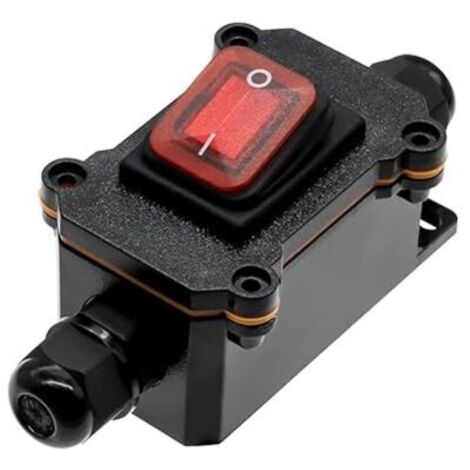 Interrupteur de câble étanche IP65, interrupteur marche/arrêt, 4 bornes des deux côtés, 12V DC 25A DPST, utilisation en extérieur (1/4)