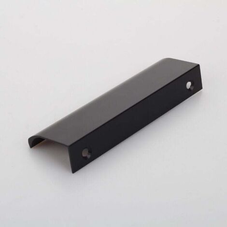 4 x Poignée Fixation Arrière en Aluminium Poignée Invisible de Meuble pour Tiroirs Armoires Placards - Quincaillerie d’Armoire(Noir, longueur 120mm) (1/4)