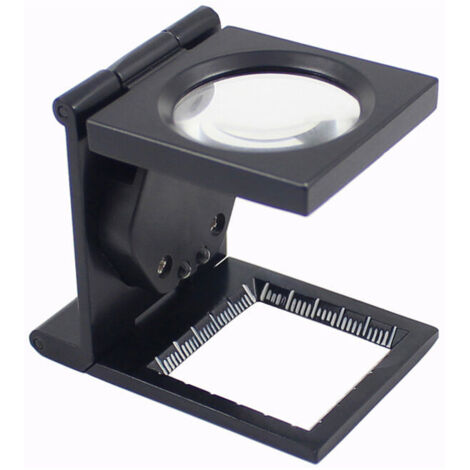 Loupe compte-fils pliant pliable avec monture en métal peint en noir (1/5)