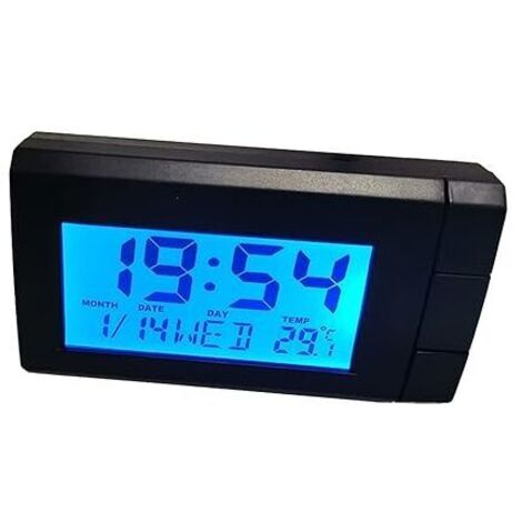 Horloge Voiture de Température LCD, Thermomètre Voiture pour Tableau de Bord Rétroéclairage Horloge Numérique de Nuit Affichage de Température Temps pour Camion