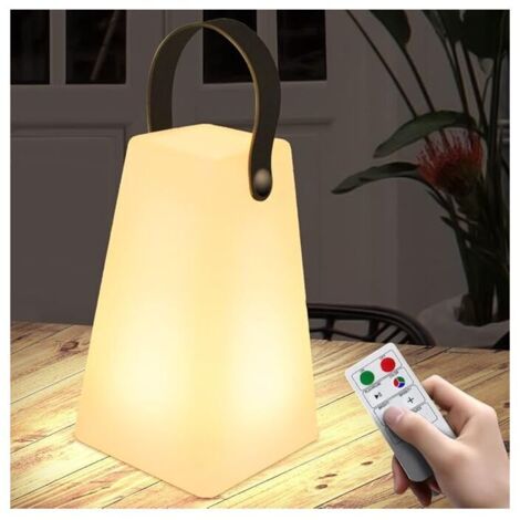 Lampe de Table Extérieure Gradable Lampe de Table Sans Fil 8 Couleurs avec Télécommande Portable Lampe de Table pour Exterieure Jardin Salon Terrasse Lanterne Intérieure (1/4)