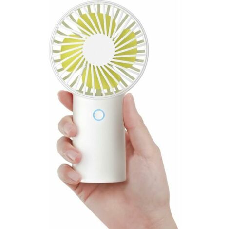 Ventilateur Portatif , 4000mAh Mini Ventilateur à main, petit ventilateur rechargeable USB [temps de travail 5-20H] ventilateur personnel à piles avec 3 vitesses pour extérieure/bureau-blanc,