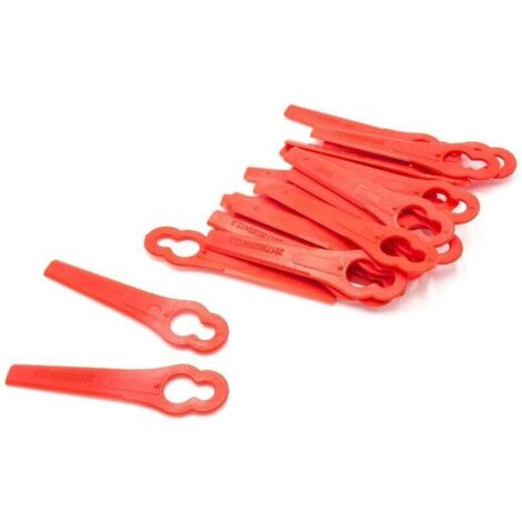 20x Lames compatible avec Einhell GC-BG-CT 18/1 Li, GC-CT 18/24 Li P taille gazon - Lames de rechange, rouge, plastique (1/4)