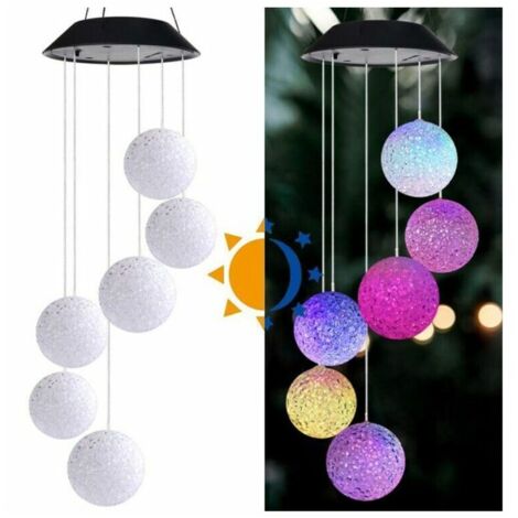 Solaire Carillon éolien LED Lampe Carillon à Vent Solaire Carillon Lumière Changeant Couleurs pour Jardin Patio Porch Mobile Décoration (1/5)