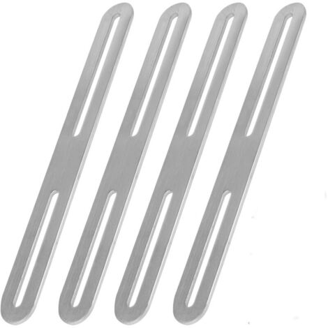 4PCS Pattes D'assemblage en Acier Inoxydable Fixation Droits Plats Plaques Equerre Assemblage Plate 215 x 24mm Plaque de Renfort Métallique pour Réparation Connexion Fixations Meubles