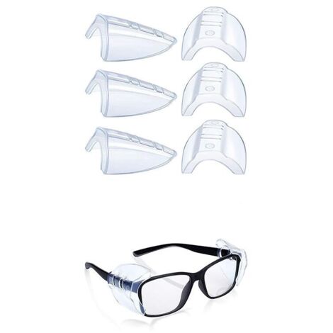 Protections latérales pour lunettes de sécurité, 3 paires de lunettes de sécurité transparentes et flexibles, adaptées aux lunettes de 12 mm et plus (1/5)