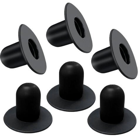 Lot de 6 bouchons de rechange pour piscine - Noirs - Pour le fond des piscines - Compatibles avec différents types de piscines (1/5)