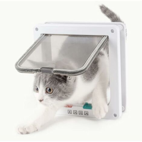 Grande porte pour chat de 23,5 x 25 x 5,5 cm, porte à chatière silencieuse pour chien, facile à installer, convient pour les chats, chatons et chatons (1/4)