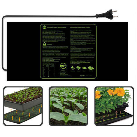 Almohadilla térmica para plántulas de 100W, resistente al agua, resistente al agua, para flores, frutas y verduras, almohadilla Digital para crecimiento de plántulas, germinación, iniciación de cría, (1/5)