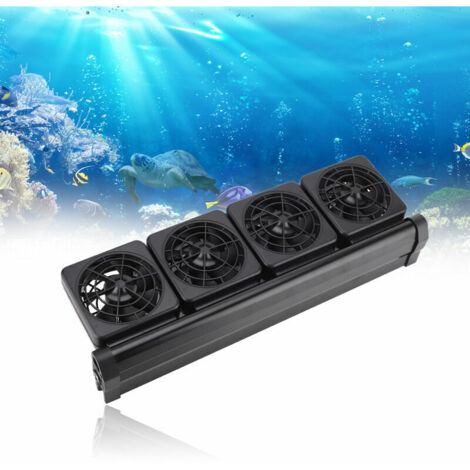Aquarium Aquarium Fan Systeme De Refroidissement Ventilateur Refroidisseurs Pour Aquarium D'Eau Douce Sel Fish Tank Controle De La Temperature De Refroidissement, Noir, Ventilateur 4 Tetes