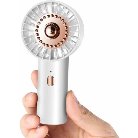 Ventilateur Portable Ultra Léger, Mini Ventilateur à Main 3 Vitesses Vent Fort Silencieux, Ventilateur Poche USB Rechargeable Charge Rapide, Petit Ventilateur pour Voyage Bureau Maison, Blanc——