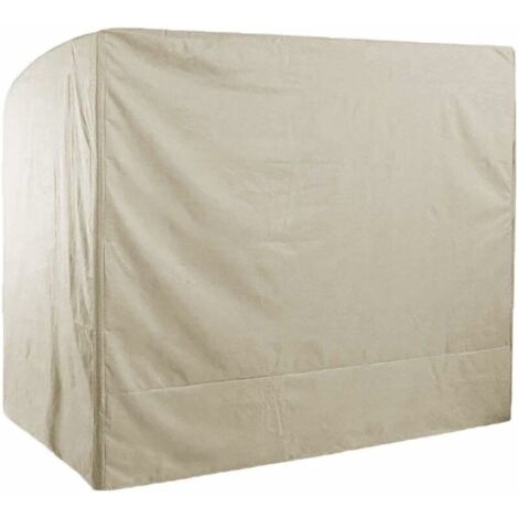 Housse de Balancelle de Jardin 3 Places Imperméable,220x125x175cm 210D Oxford Bâche de Balancelle Anti-UV Couverture de Protection Balançoire Extérieur-Beige