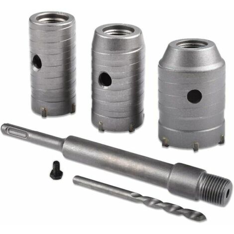 Scie cloche Scie cloche Ø30mm 40mm 50mm Kit de scie cloche Béton Scie cloche 350mm SDS Plus Tige d'extension Scie cloche en carbure de tungstène pour brique, pierre, béton, ciment (poignée ronde) (1/5)