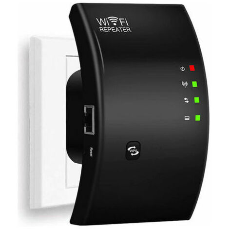 Répéteur WiFi, Amplificateur WiFi Puissant, WiFi Extender N300, WiFi Signal Booster, 1 Port Ethernet, Couvre jusqu'à 200㎡, Facile à Installer, Compatible avec Toutes Les Box Internet (1/4)