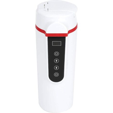 Bouilloire électrique, tasse d'eau de chauffage de voiture en acier inoxydable de 420 ml avec écran LCD, bouilloire de voyage allume-cigare 12V / 24V, tasse à café d'eau de chauffage à (1/5)