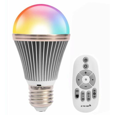 Ampoule LED E27 9W RGB 2500K-6500K Dimmable avec télécommande et minuterie (1/4)