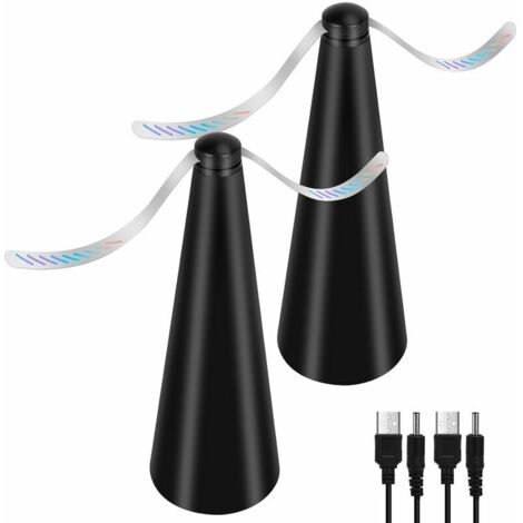 Ventilateur Anti-Mouche - Lot de 2 Répulsifs Anti-Moustiques sans Produits Chimiques Éloigne les Mouches et les Insectes de la Nourriture Idéal pour Camping, Salle à Manger, Jardin (1/5)