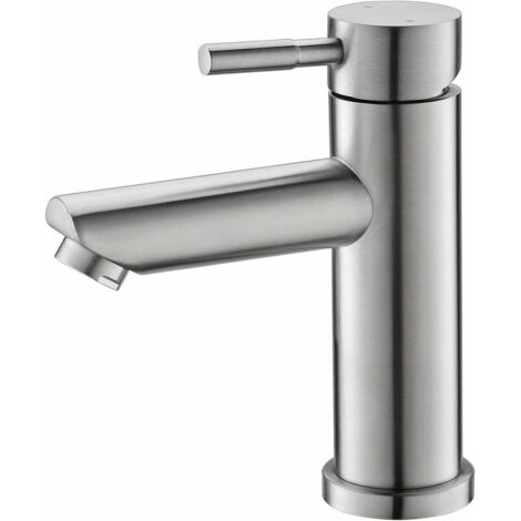 1PC Robinet En Acier Inoxydable 304, Design Moderne Robinet De Lavabo Réglable Chaud Et Froid Design Salle De Bains 175x150x50mm - Argent (1/5)