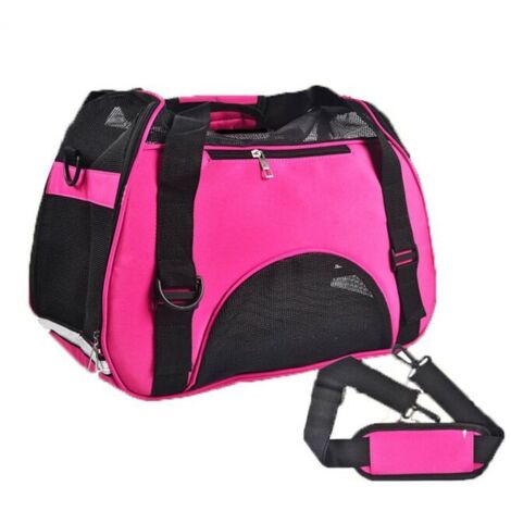 Sacoche en nylon pour Animaux Rose Rouge 43x20x29 cm Sac pour animaux de compagnie pour chats et chiens (1/4)