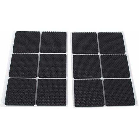 Tampons en Caoutchouc pour Pieds de Meubles, Protecteur de Meubles Léger Auto-Adhésif Pads Patins Protection de Table Pied Coussinet Tampon pour Pieds de Chaise Canapé,24 Pcs, Noir(Taille:4.6CM4.6CM) (1/4)
