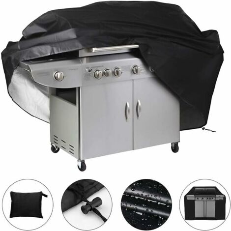 Housse de barbecue et plancha Bâche de protection étanche pour barbecue 145 x 61 x 117cm (Noir) (1/5)