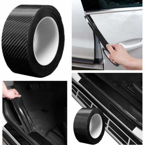 Film de Protection Universel pour Seuil de Porte de Voiture, 5M Autocollant Fibre de Carbone Protecteur de pare-chocs, Protection Seuil Porte de Voiture Protecteurs de Jante (5cm x 5m) -Versailles (1/5)