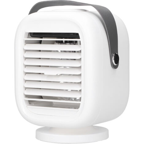 Refroidisseur d'air d'humidification de 190ml, chargement USB, ventilateur de refroidissement à tête secouée à 120 ° pour la maison et le bureau, blanc (1/5)