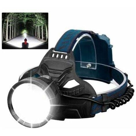 Lampe frontale LED rechargeable 90000 lumens – Portée jusqu'à 800m – 4 modes d'éclairage – Angle réglable 90° – IPX5 étanche pour activités nocturnes (1/5)