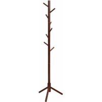 Porte-manteau, porte-manteau autoportant en bois d'hévéa avec 8 crochets, porte-manteau réglable en haauteur, porte-manteau pour porte-manteau, pour la maison, le bureau, l'entrée - RWPorte manteau