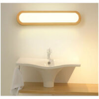 Applique da parete a LED in legno massello Applique da interno Applique da parete Soggiorno Camera da letto Scale Bagno Applique Bianco caldo (55 cm) - RWApplique de salle de bain