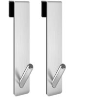 Stianless Steel Shower Door Hooks Punch Free Frameless Over Door Hooks Towel Hooks