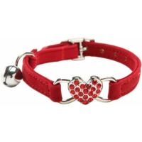 Colliers De Chat avec Breloque Coeur Et Cristal en Cristal Bling Fournitures pour Animaux De Compagnie Rouge Adélala