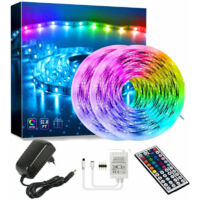 Led Chambre Ruban Led Lumière Led Décorative Multicolore, Bande Led, Rgb Guirlande Lumineuse Dimmable avec Télécommande, Ruban Auto-adhésif (15M)