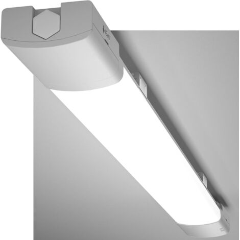 Modlicht Néon LED 120CM Connectée 36W 3960Lumen Blanc Froid 5000K, IP65 Imperméable, Luminaire Plafonnier pour Atelier Garage Sous Sol Bureau Gris