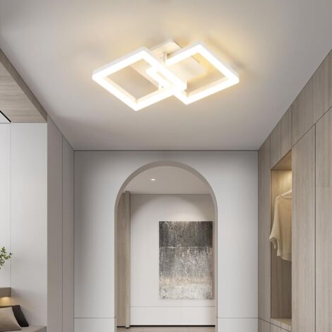 Antenlicht 20W Plafonnier LED Mini Blanc 2600LM,2700-6500K,Moderne Losange Acrylique 44cm,Télécommande,Luminaire pour salon chambre [Classe E]
